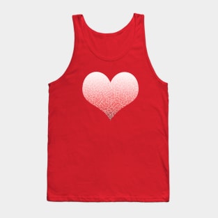 Ombre red and white swirls doodles heart Tank Top